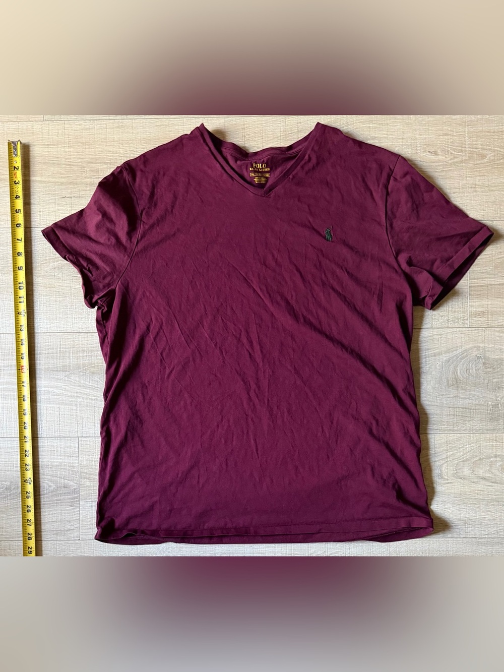 Polo by Ralph Lauren Men's V-Neck T-Shirt in Burgundy XXL